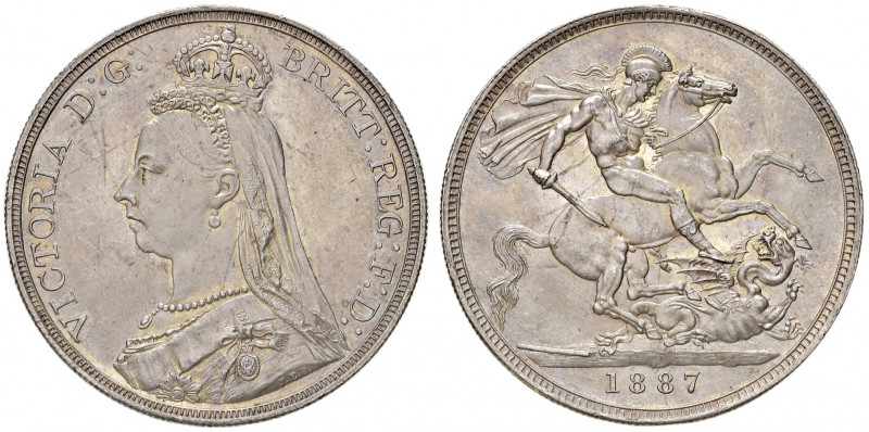 Regno Unito. Vittoria (1837-1901). Corona 1887 (Londra) AG. Seaby 3921. q.FDC/FD...