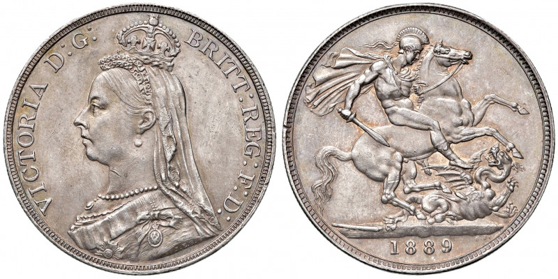 Regno Unito. Vittoria (1837-1901). Corona 1889 (Londra) AG. Seaby 3921. Graffiet...