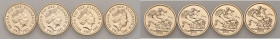 Regno Unito. Elisabetta II (1952-). Lotto di 4 monete. Sovrana 2021 (Londra) AV (4). FDC