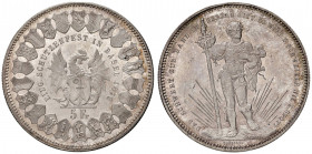 Svizzera. Confederazione (1848-). Da 5 franchi 1879 AG. Tiri federali Basilea. FDC