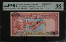 ANGOLA. Banco de Angola. 500 Escudos, 1956. P-90s. Specimen. PMG Choice About Uncirculated 58.

PMG comments "Previously Mounted."

Estimate: $250...