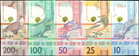 ARUBA. Lot of (5). Centrale Bank Van Aruba. 10, 25, 50, 100 & 200 Florin, 2019. P-W21, W22, W23, W24 & W25. Uncirculated.

The complete 2019 issue o...