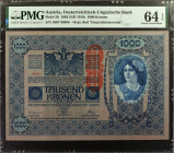 AUSTRIA. Oesterreichisch-Ungarische Bank. 1000 Kronen, 1902 (ND 1919). P-59. PMG Choice Uncirculated 64 EPQ.

Estimate: $25.00 - $50.00