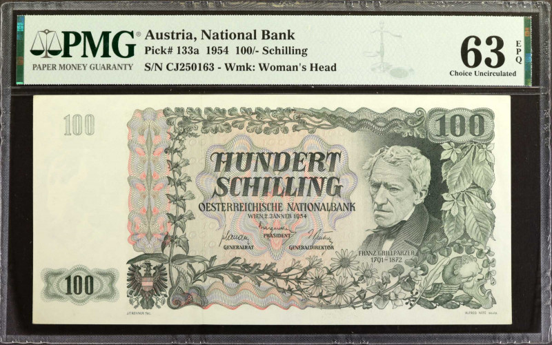 AUSTRIA. Oesterreichische Nationalbank. 100 Schilling, 1954. P-133a. PMG Choice ...