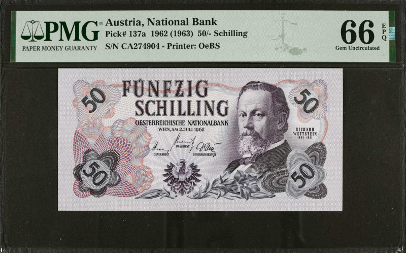 AUSTRIA. Oesterreichische Nationalbank. 50 Schilling, 1962 (1963). P-137a. PMG G...