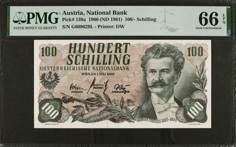 AUSTRIA. Oesterreichische Nationalbank. 100 Schilling, 1960 (ND 1961). P-138a. P...