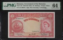 BAHAMAS. The Bahamas Government. 10 Shillings, 1936 (ND 1954). P-14b. PMG Choice Uncirculated 64.

Estimate: $150.00 - $250.00