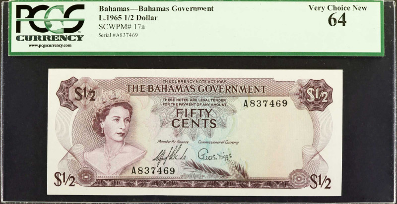 BAHAMAS. The Bahamas Government. 1/2 Dollar, 1965. P-17a. PCGS Currency Very Cho...