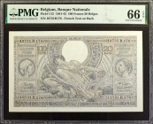 BELGIUM. Nationale Bank Van Belgie. 100 Francs-20 Belgas, 1941-43. P-112. PMG Gem Uncirculated 66 EPQ.

Dated 26-05-43.

Estimate: $75.00 - $150.0...