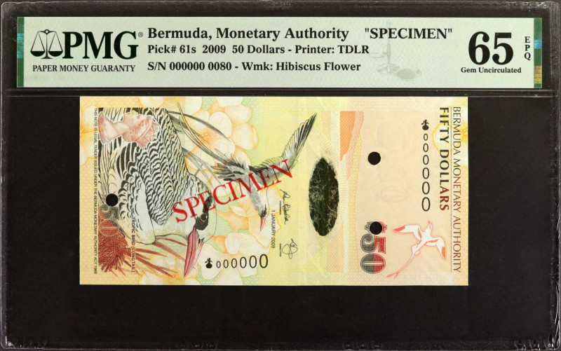 BERMUDA. Lot of (6). Bermuda Monetary Authority. 2 to 100 Dollars, 2009. P-57as,...