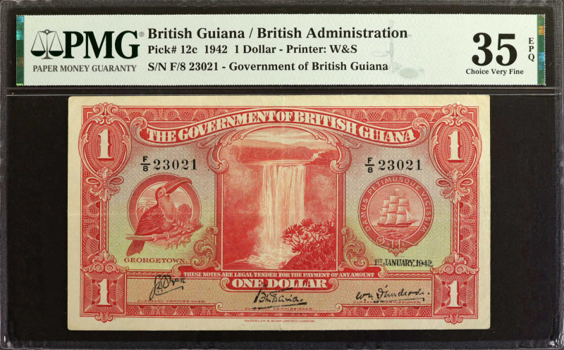 BRITISH GUIANA. The Government of British Guiana. 1 Dollar, 1942. P-12c. PMG Cho...