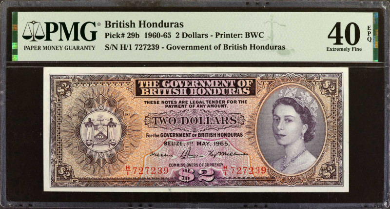 BRITISH HONDURAS. The Government of British Honduras. 2 Dollars, 1960-65. P-29b....