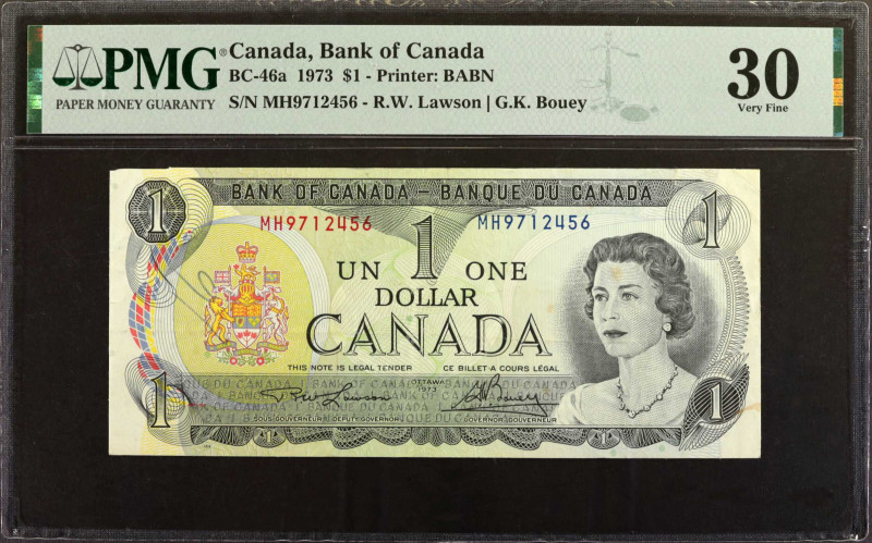 CANADA. Lot of (5). Bank of Canada. 1 & 2 Dollars, 1973-86. BC-46a, BC-47a, BC-5...