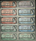 CANADA. Lot of (10). Bank of Canada. 1, 2, 5 & 10 Dollars, 1954. P-Various. Replacements. About Uncirculated to Uncirculated.

A grouping of ten rep...