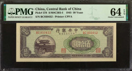 CHINA--REPUBLIC. Central Bank of China. 50 Yuan, 1945. P-378. PMG Choice Uncirculated 64 EPQ.

Estimate: $100.00 - $150.00