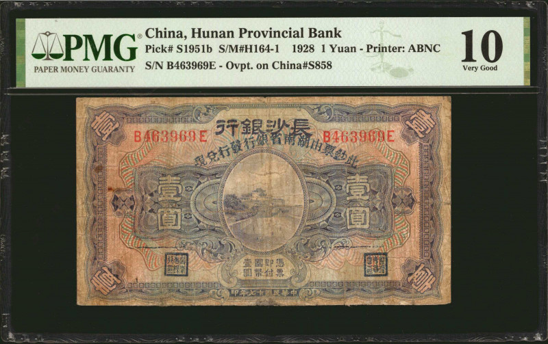 CHINA--PROVINCIAL BANKS. Hunan Provincial Bank. 1 Yuan, 1928. P-S1951b. PMG Very...