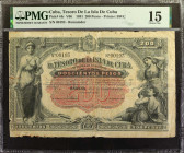 CUBA. El Tesoro de la Isla de Cuba. 200 Pesos, 1891. P-44r. Remainder. PMG Choice Fine 15.

PMG comments "Rust." Remainder.

Estimate: $150.00 - $...