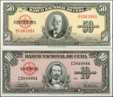 CUBA. Lot of (2). Banco Nacional De Cuba. 10 & 50 Pesos, 1958 & 1960. P-79b & 81b. Uncirculated.

Estimate: $30.00 - $50.00