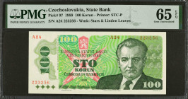 CZECHOSLOVAKIA. Bankovka Statni Banky Ceskoslovenske. 100 Korun, 1989. P-97. PMG Gem Uncirculated 65 EPQ.

Estimate: $50.00 - $100.00