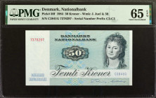 DENMARK. Danmarks Nationalbank. 50 Kroner, 1984. P-50f. PMG Gem Uncirculated 65 EPQ.

Estimate: $25.00 - $50.00