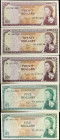EAST CARIBBEAN STATES. Lot of (5). Eastern Caribbean Currency Authority. 5 & 20 Dollars, ND (1965). P-14a, 14b, 15e, 15f & 15g. About Uncirculated.
...