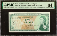 EAST CARIBBEAN STATES. Eastern Caribbean Currency Authority. 5 Dollars, ND (1965). P-14i. PMG Choice Uncirculated 64.

Estimate: $50.00 - $100.00