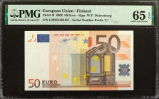 EUROPEAN UNION. Lot of (4). European Central Bank. 10, 50, 100 & 200 Euro, 2002. P-3l, 4l, 5l & 6l. PMG Gem Uncirculated 65 EPQ to Super Gem Uncircula...