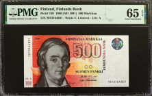 FINLAND. Finlands Bank. 500 & 1000 Markkaa, 1986 (ND 1991). P-120 & 121. PMG Gem Uncirculated 65 EPQ & 66 EPQ.

A duo of wonderful Gem examples of t...
