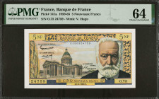 FRANCE. Banque de France. 5 Nouveaux Francs, 1959-65. P-141a. PMG Choice Uncirculated 64.

Estimate: $100.00 - $200.00
