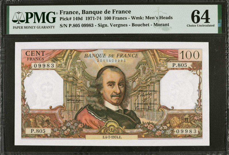 FRANCE. Banque de France. 100 Francs, 1971-74. P-149d. PMG Choice Uncirculated 6...