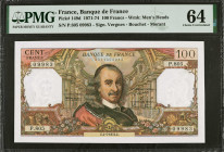 FRANCE. Banque de France. 100 Francs, 1971-74. P-149d. PMG Choice Uncirculated 64.

Estimate: $100.00 - $150.00