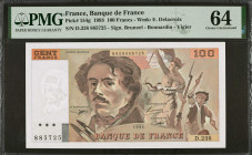 FRANCE. Banque de France. 100 Francs, 1993. P-154g. PMG Choice Uncirculated 64.

Estimate: $40.00 - $60.00