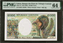 GABON. Banque des Etats de l'Afrique Centrale. 10,000 Francs, ND (1984). P-7a. PMG Choice Uncirculated 64.

Estimate: $100.00 - $150.00
