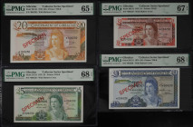 GIBRALTAR. Lot of (4). Government of Gibraltar. 1, 5, 10 & 20 Pounds, 1975. P-20CS1 to 23CS1. Collector Series Specimens. PMG Gem Uncirculated 65 EPQ ...