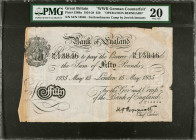 GREAT BRITAIN. Bank of England. 50 Pounds, 1934-38. P-338Ba. WWII German Counterfeit. PMG Very Fine 20.

PMG comments "Stained, Tears."

Estimate:...