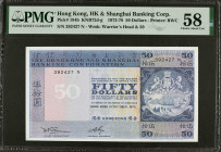 HONG KONG. The Hong Kong & Shanghai Banking Corporation. 50 Dollars, 1973-78. P-184b. PMG Choice About Uncirculated 58.

PMG comments "Minor Repair....