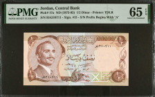 JORDAN. Lot of (3). Central Bank of Jordan. 1/2 Dinar, ND (1975-92). P-17a. Consecutive. PMG Gem Uncirculated 65 EPQ.

Estimate: $150.00 - $200.00