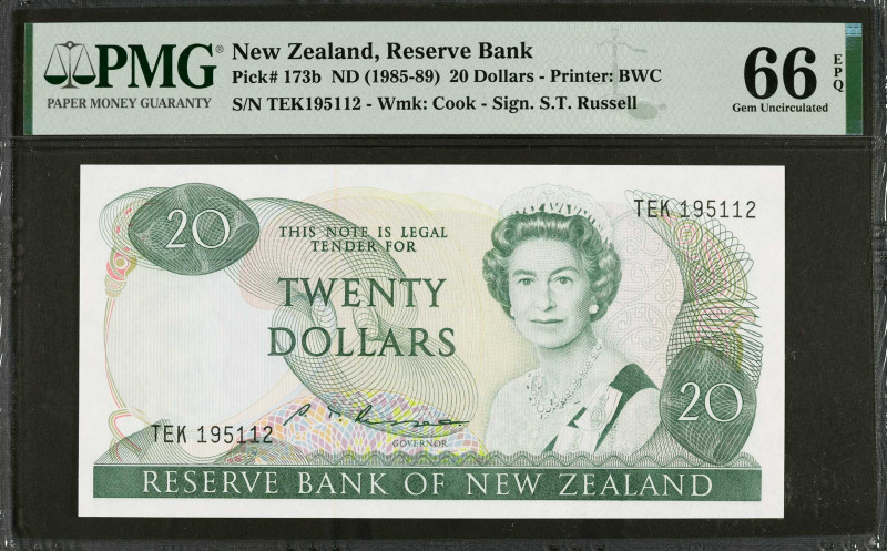 NEW ZEALAND. Reserve Bank of New Zealand. 20 Dollars, ND (1985-89). P-173b. PMG ...