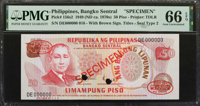 PHILIPPINES. Bangko Sentral ng Pilipinas. 50 Piso, 1949 (ND ca. 1970s). P-156s2....