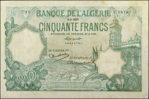 ALGERIA. Banque de l'Algérie. 50 Francs, March 9th, 1937. P-80. Fine.

This note has a later date of 9-3-1937. Signature combination of Penalva and ...