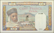 ALGERIA. Banque de l'Algérie. 100 Francs, September 2nd, 1939. P-85. Very Fine.

Dated 2-9-1939.

From the Maximus Estate Collection.

Estimate:...