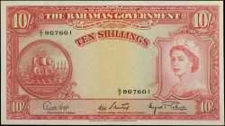 BAHAMAS. The Bahamas Government. 10 Shillings, 1936 (ND 1953). P-14d. Extremely Fine.

Great color with even margins.

From the Maximus Estate Col...