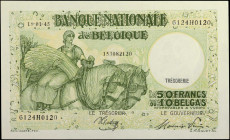 BELGIUM. Banque Nationale de Belgique. 50 Francs, January 18th, 1945. P-106. Choice About Uncirculated.

Signature combination of Sontag and Frere. ...