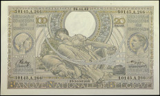 BELGIUM. Banque Nationale de Belgique. 100 Francs-20 Belgas, November 26th, 1942. P-107. Uncirculated.

Signature combination of Sontag & Goffin. Da...