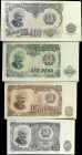 BULGARIA. Lot of (8). Mixed Banks. 1 to 200 Leva, 1951. P-80a to 87. About Uncirculated.

A fancy grouping of notes which feature serial numbers end...