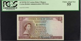 CEYLON. Central Bank of Ceylon. 2 Rupees, October 16th, 1954. P-50. PCGS Currency Choice About New 55.

Dated October 16th, 1954.

From the Maximu...