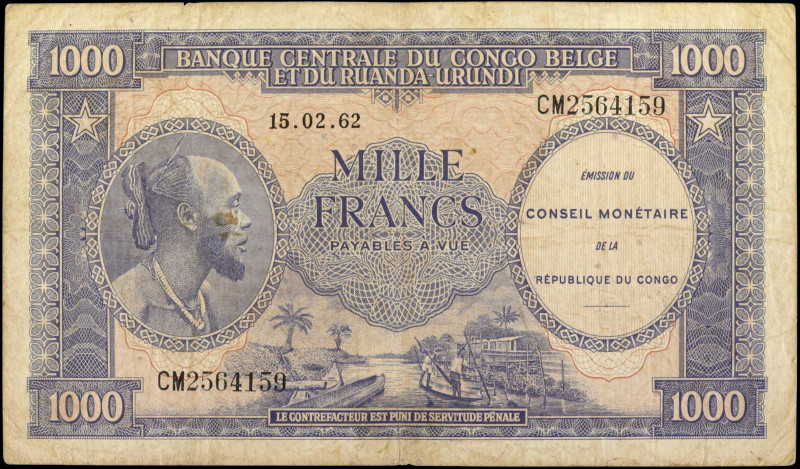 CONGO DEMOCRATIC REPUBLIC. Banque Centrale du Congo Belge et du Ruanda-Urundi. 1...