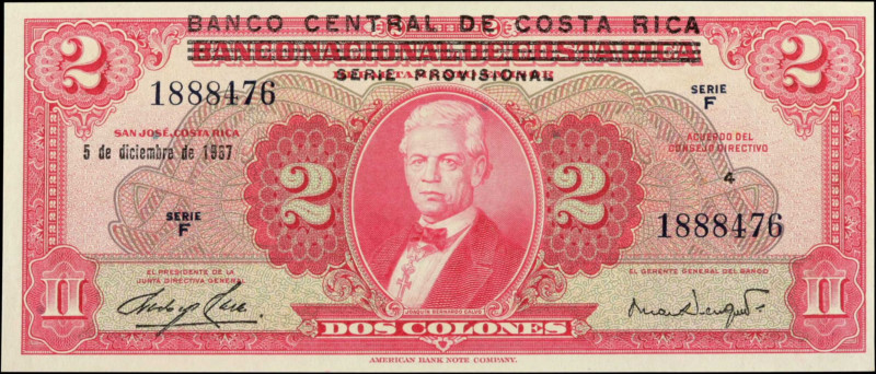 COSTA RICA. Banco Central de Costa Rica. 2 Colones, December 5th, 1967. P-235. A...