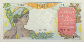 FRENCH INDO-CHINA. Banque de L'Indochine. 100 Piastres, ND (1947-54). P-82b. Extremely Fine.

New Lao text on back. Fully original.

From the Maxi...