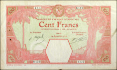 FRENCH WEST AFRICA. Banque de l'Afrique Occidentale. 100 Francs, September 24th, 1926. Solid Serial Number. P-11Bb. Very Fine.

Solid serial number ...